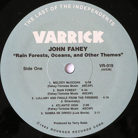 John Fahey : Rain Forests, Oceans, And Other Themes (LP, Album)