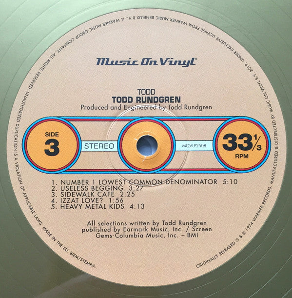 Todd Rundgren : Todd (2xLP, Album, Ltd, Num, RE, Gol)