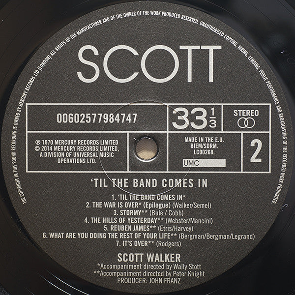 Scott Walker : 'Til The Band Comes In (LP, Album, RE, RM, 180)