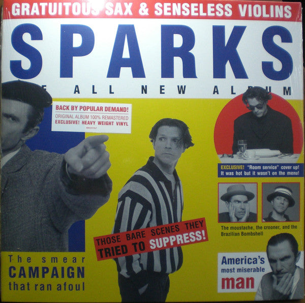 Sparks : Gratuitous Sax & Senseless Violins (LP, Album, RE, RM, Hea)