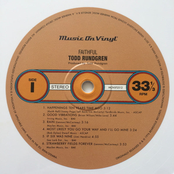 Todd Rundgren : Faithful (LP, Album, Ltd, Num, RE, Whi)
