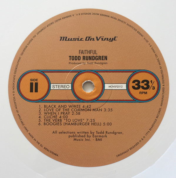 Todd Rundgren : Faithful (LP, Album, Ltd, Num, RE, Whi)