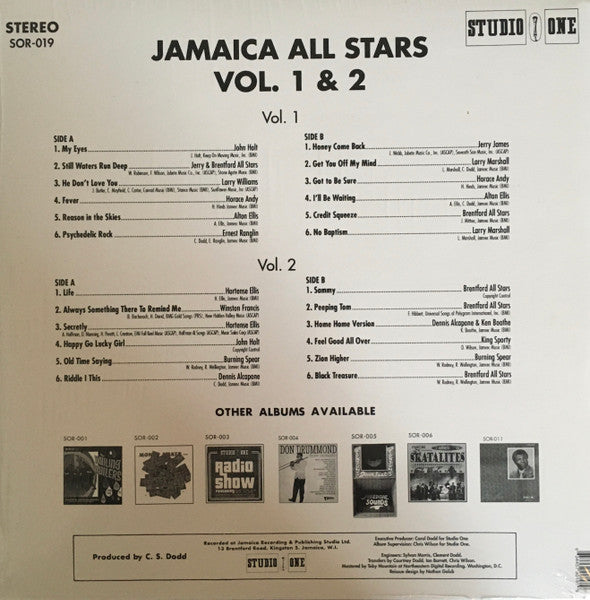 Various : Jamaica All Stars Vol. 1 & 2 (2xLP, Comp, RM)