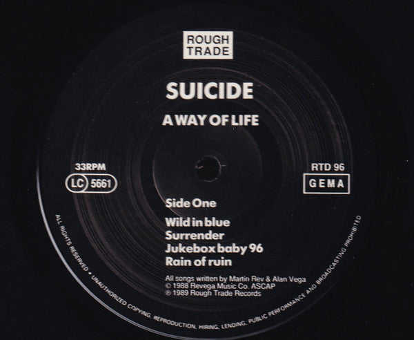 Suicide : A Way Of Life (LP, Album)
