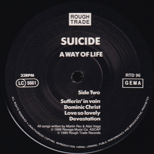 Suicide : A Way Of Life (LP, Album)