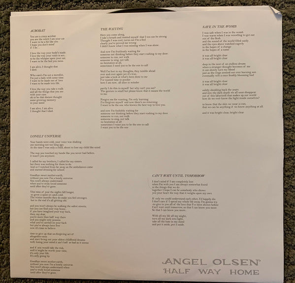 Angel Olsen : Half Way Home (LP, Album, RE)