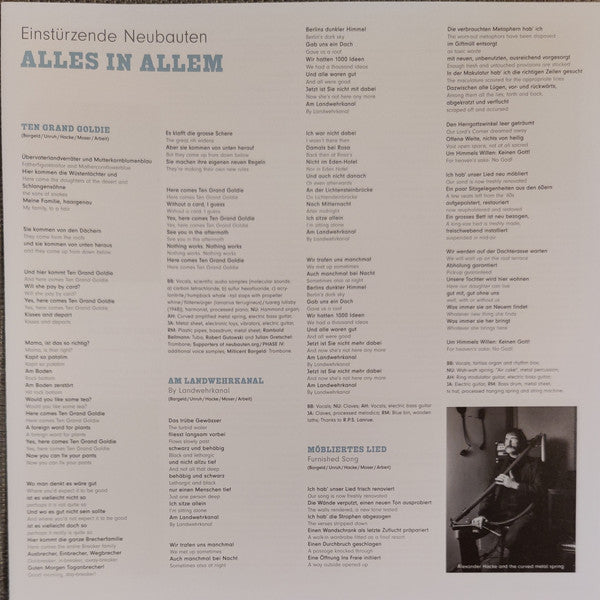 Einstürzende Neubauten : Alles In Allem (LP, Album)