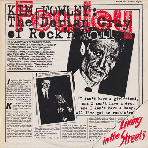 Kim Fowley : Living In The Streets (LP, Comp, RE)