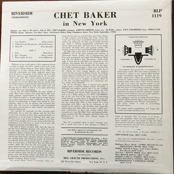 Chet Baker : In New York (LP, RE, RM, 180)