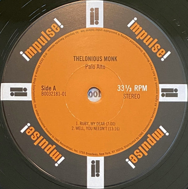 Thelonious Monk : Palo Alto (LP, Album, Gat)
