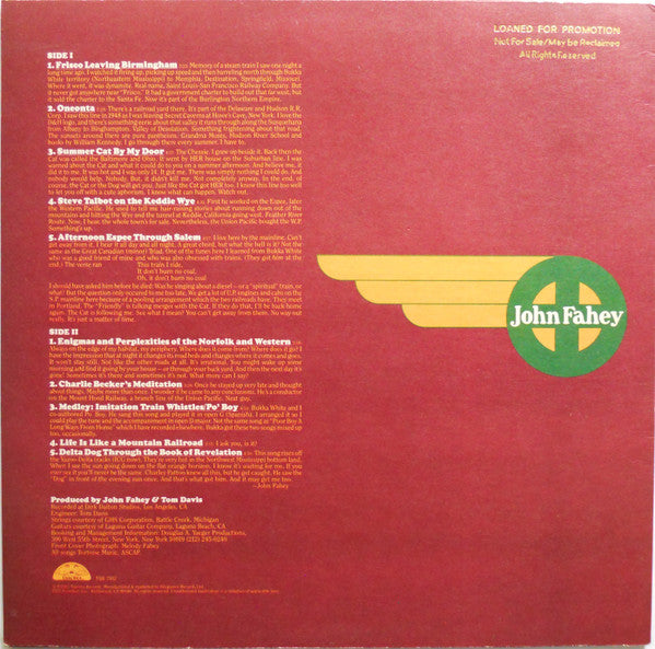 John Fahey : Railroad I (LP, Album)