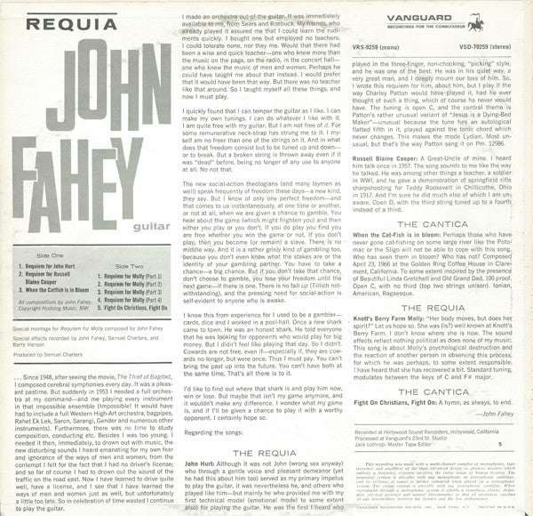 John Fahey : Requia (LP, Album, Ste)