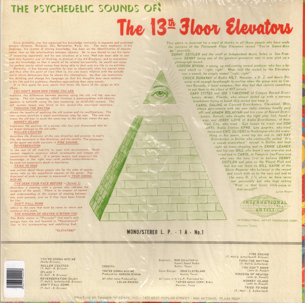 13th Floor Elevators : The Psychedelic Sounds Of The 13th Floor Elevators (LP, Album, Mono + LP, Album, RM + RE, RP, Gat)