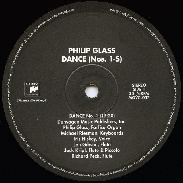Philip Glass : Dance Nos. 1-5 (2xLP, Album, RE, RM + LP, S/Sided, Album, RE)