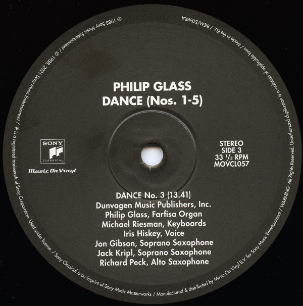 Philip Glass : Dance Nos. 1-5 (2xLP, Album, RE, RM + LP, S/Sided, Album, RE)