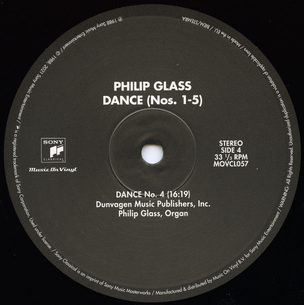 Philip Glass : Dance Nos. 1-5 (2xLP, Album, RE, RM + LP, S/Sided, Album, RE)