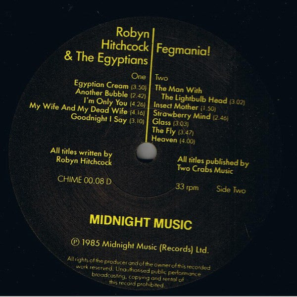 Robyn Hitchcock & The Egyptians : Fegmania! (LP, Album)