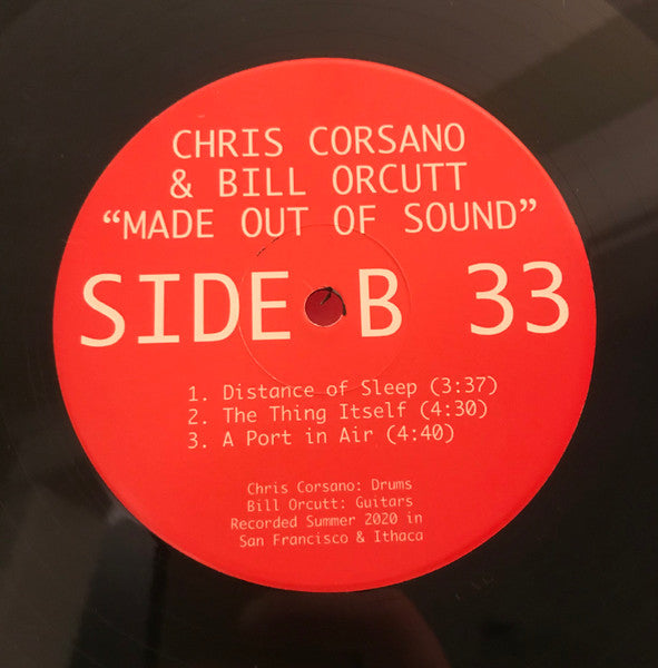 Chris Corsano & Bill Orcutt : Made Out Of Sound (LP, Album)