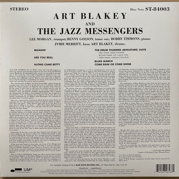 Art Blakey & The Jazz Messengers : Moanin' (LP, Album, RE, 180)