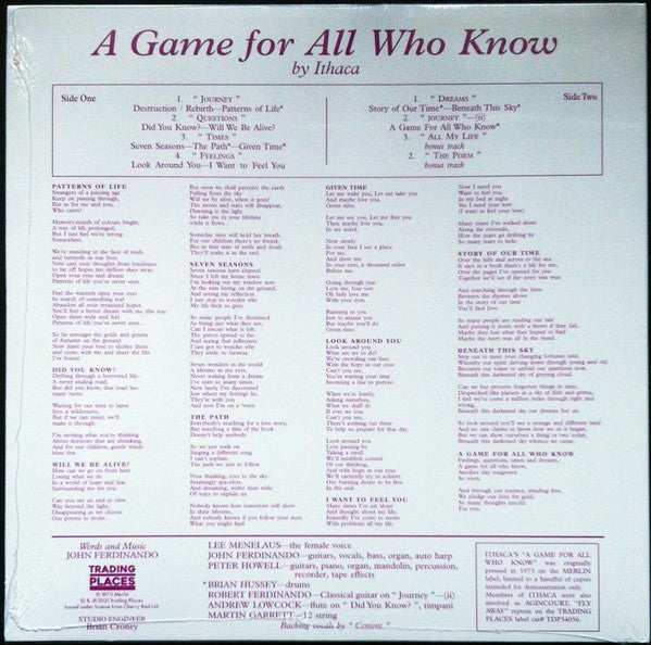 Ithaca : A Game For All Who Know (LP, RE)