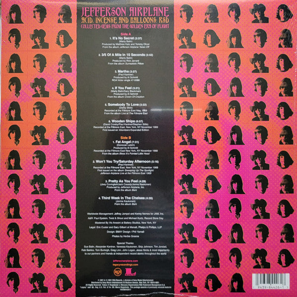 Jefferson Airplane : Acid, Incense And Balloons: RSD-Collected Gems From The Golden Era Of Flight (LP, Album, RSD, Comp, RM)