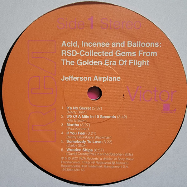Jefferson Airplane : Acid, Incense And Balloons: RSD-Collected Gems From The Golden Era Of Flight (LP, Album, RSD, Comp, RM)