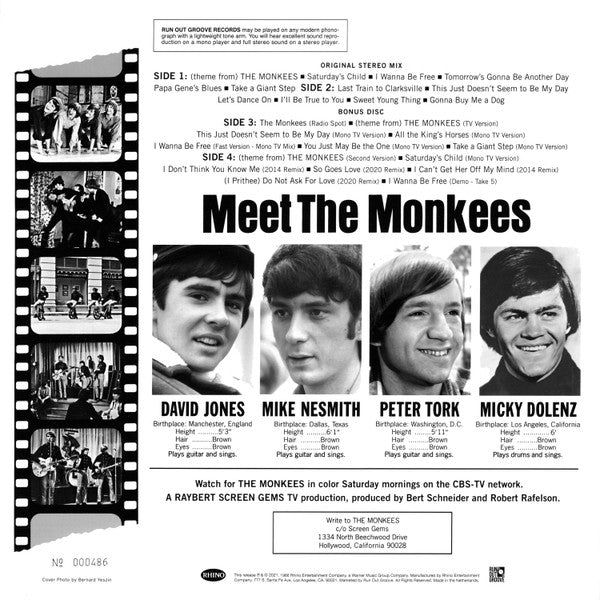 The Monkees : The Monkees (2xLP, Album, Mono, Dlx, Ltd, Num, RE, 180)