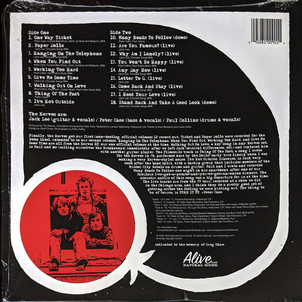 The Nerves : One Way Ticket (LP, Comp, RP, Pur)