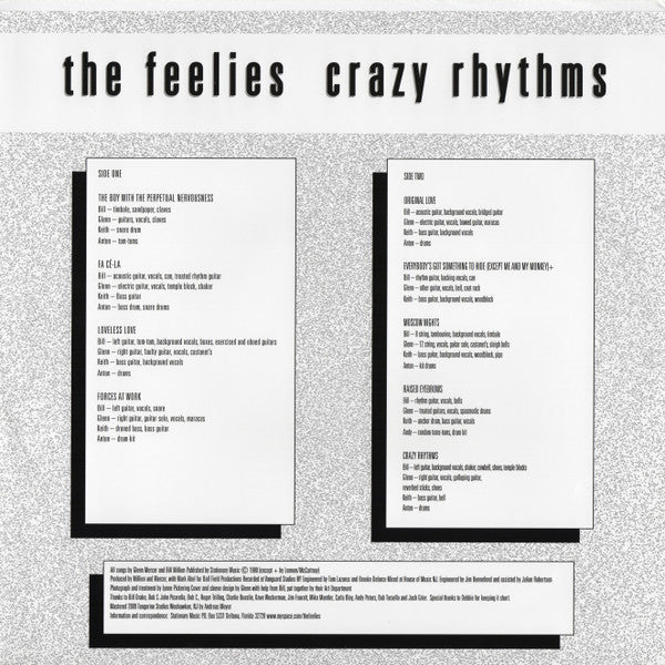 The Feelies : Crazy Rhythms (LP, Album, RE, RM, 180)