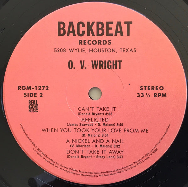 O.V. Wright : A Nickel And A Nail - And - Ace Of Spades (LP, Album, RE, 180)