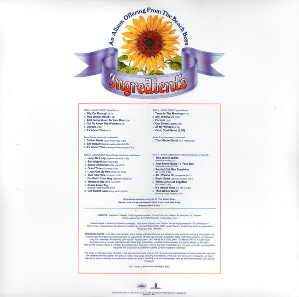 The Beach Boys : Feel Flows (The Sunflower & Surf's Up Sessions 1969-1971) (LP, Album, RE, RM + LP, Album, RE, RM + LP + LP + )