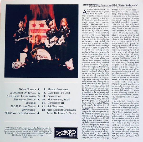 The Nation Of Ulysses : Plays Pretty For Baby (LP, RE, RM)