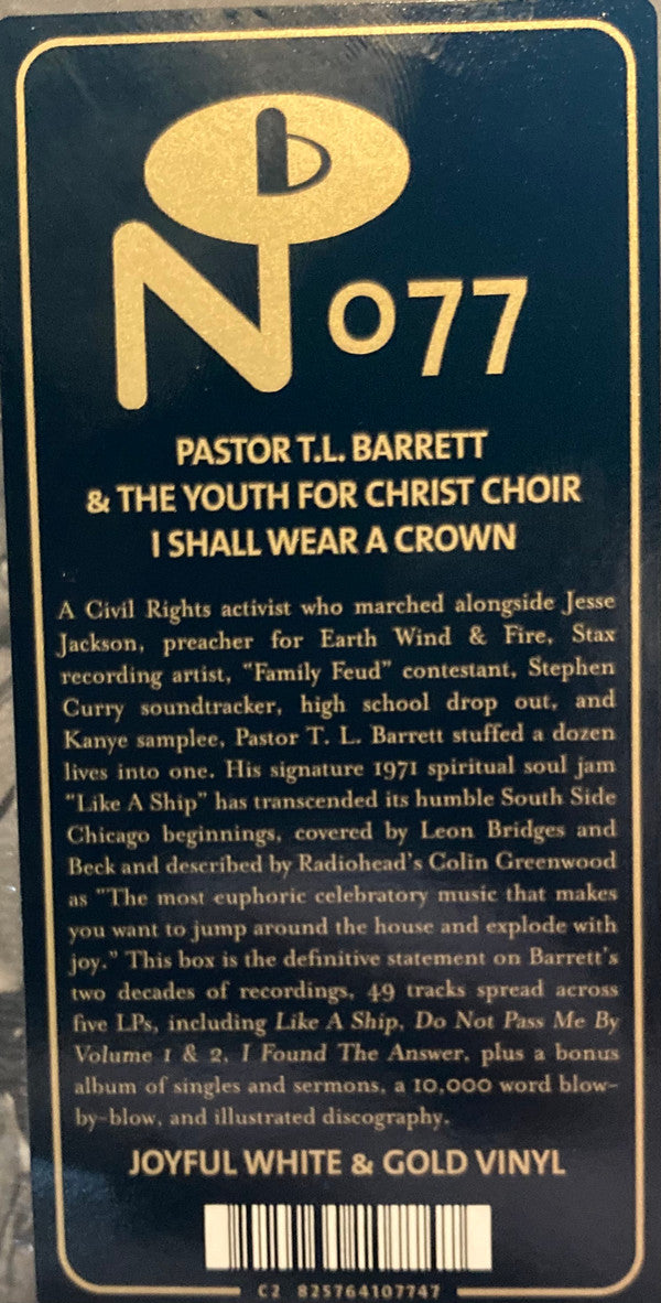 Pastor T. L. Barrett & The Youth For Christ Choir : I Shall Wear A Crown (Box, Comp, Ltd + LP, RE, Whi + LP, RE, Whi + LP, R)