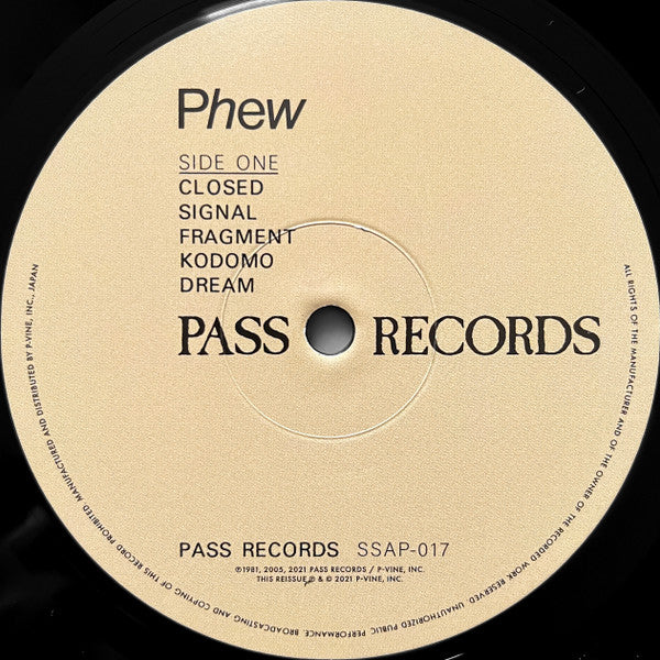 Phew : Phew (LP, Album, Ltd, RE, RM)