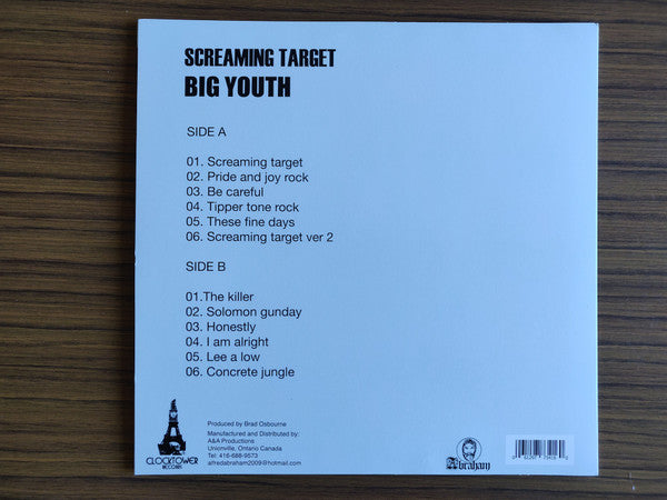 Big Youth : Screaming Target (LP, Album, Ltd, RE, Gol)