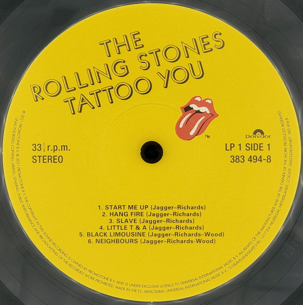 The Rolling Stones : Tattoo You (LP, Album, RE, RM, 180 + LP, 180 + Dlx, Gat)