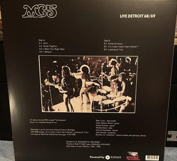 MC5 : Live Detroit 68/69 (LP, Album, Ltd, RE, Sil)
