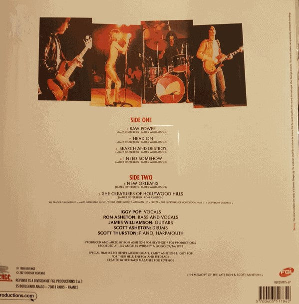 The Stooges : Live At The Whiskey A Gogo (LP, Album, RE, Whi)