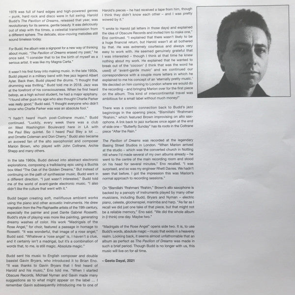 Harold Budd : The Pavilion Of Dreams (LP, Album, RE)