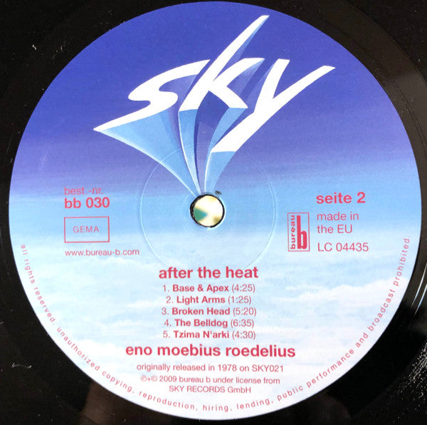 Brian Eno, Dieter Moebius, Hans-Joachim Roedelius : After The Heat (LP, Album, RE, RM)