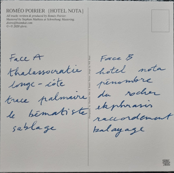Roméo Poirier : Hotel Nota (LP, Album, Ltd, RE, Cle)
