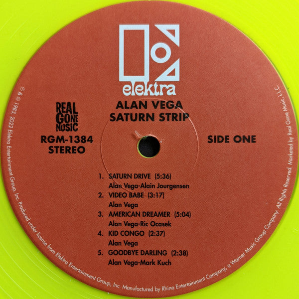 Alan Vega : Saturn Strip (LP, Album, Ltd, RE, Yel)