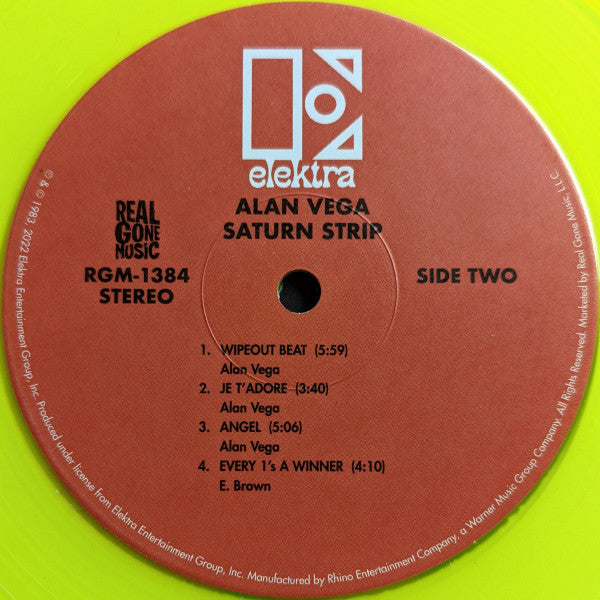 Alan Vega : Saturn Strip (LP, Album, Ltd, RE, Yel)