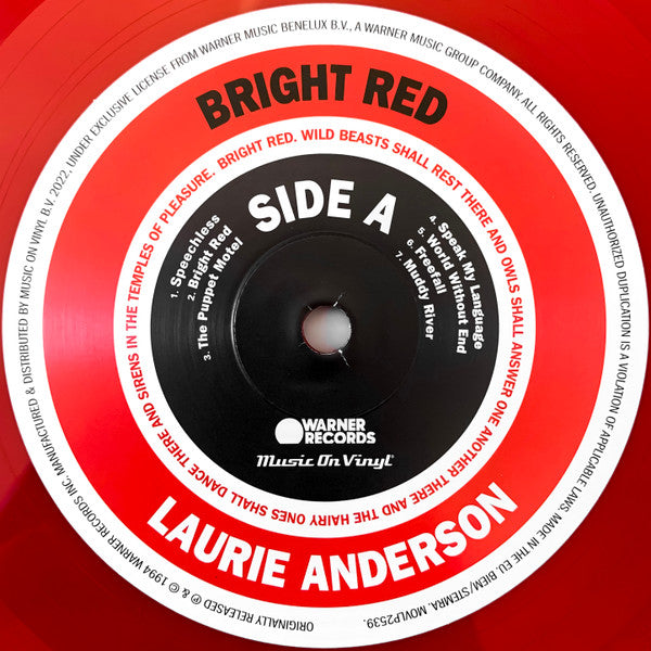 Laurie Anderson : Bright Red (LP, Album, Ltd, Num, RE, Red)