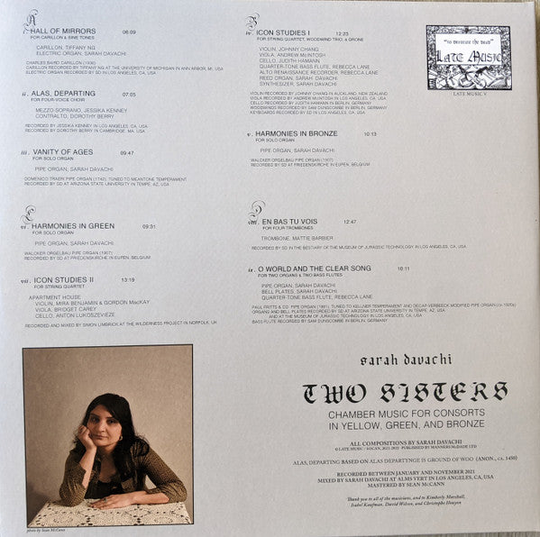 Sarah Davachi : Two Sisters (2xLP, Album, Ltd, Gre)