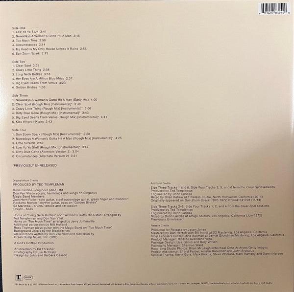 Captain Beefheart And The Magic Band : Clear Spot (2xLP, Album, RSD, Ltd, RE, Cle)