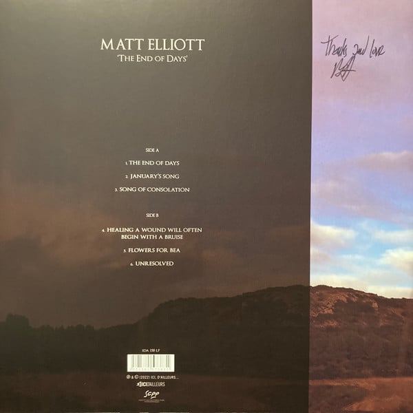 Matt Elliott : The End Of Days (LP, Album)