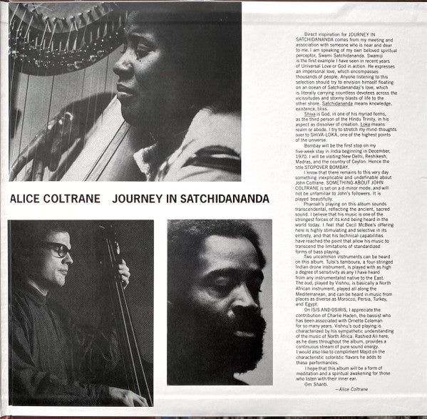 Alice Coltrane Featuring Pharoah Sanders : Journey In Satchidananda (LP, Album, RE, 180)