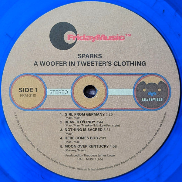 Sparks : A Woofer In Tweeter's Clothing (LP, Album, RSD, RE, Blu)