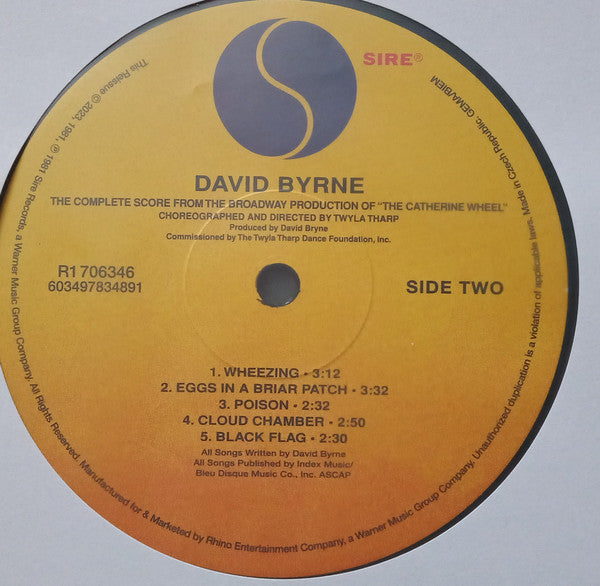 David Byrne : The Complete Score From The Broadway Production Of "The Catherine Wheel" (2xLP, Album, RSD, RE)